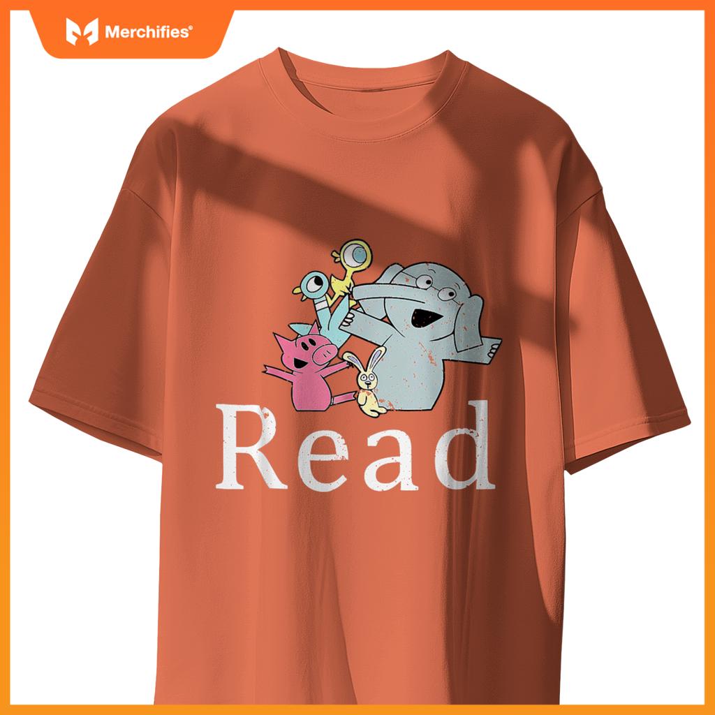 Read book cute school teacher librarian elephant pigeon