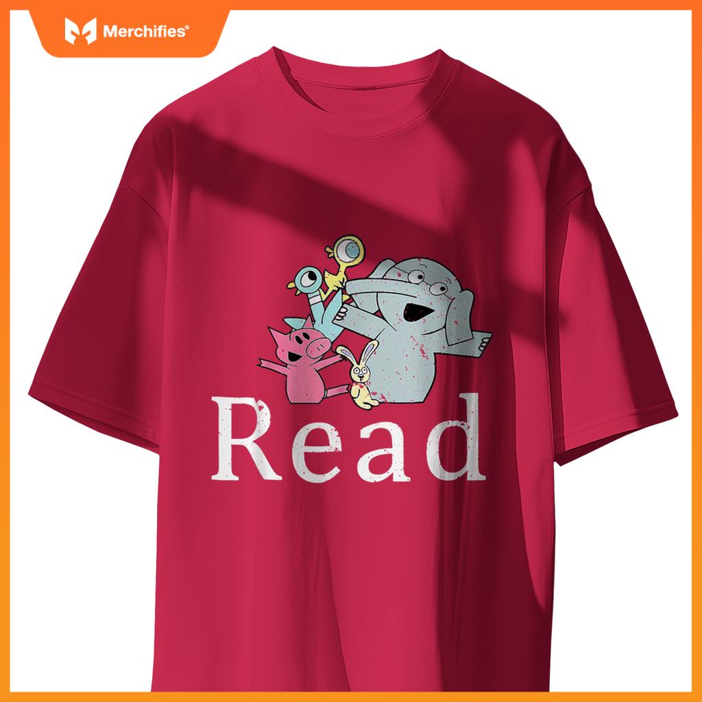 Read book cute school teacher librarian elephant pigeon