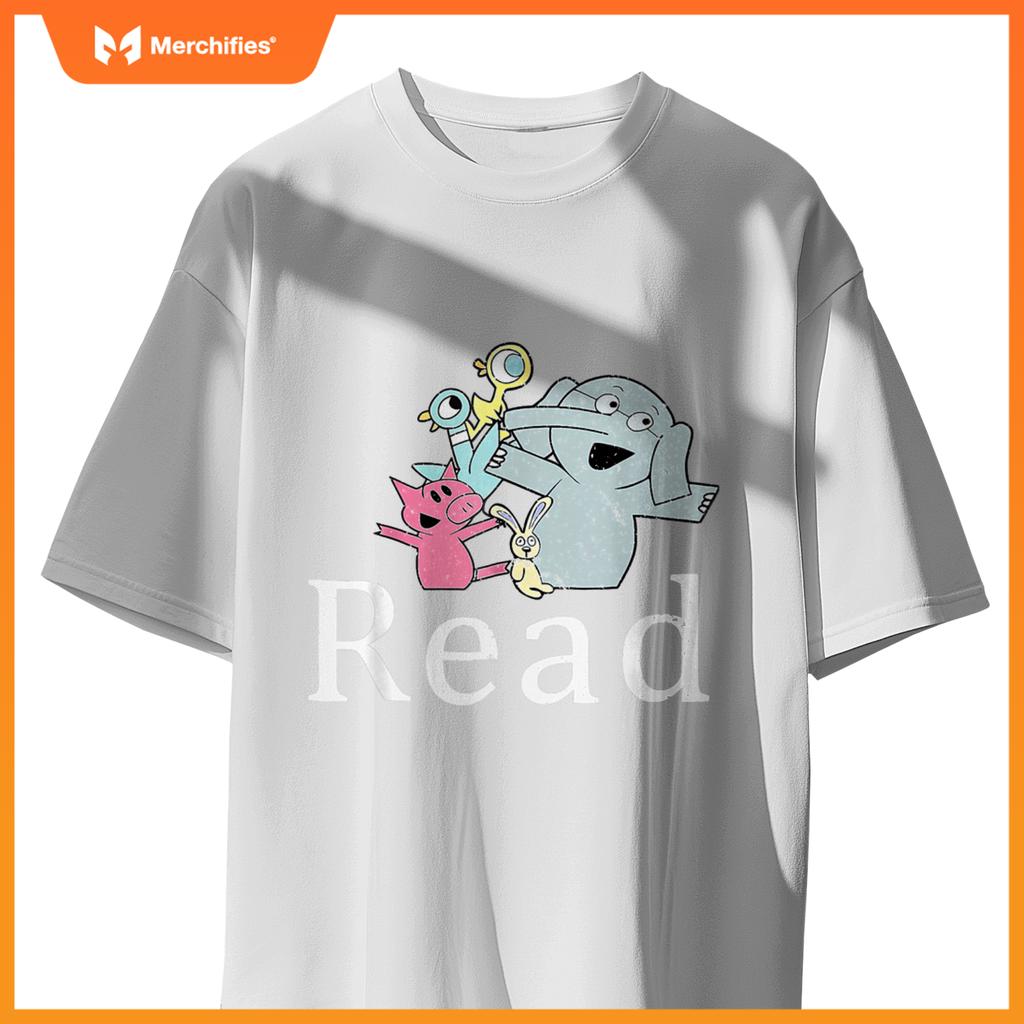 Read book cute school teacher librarian elephant pigeon