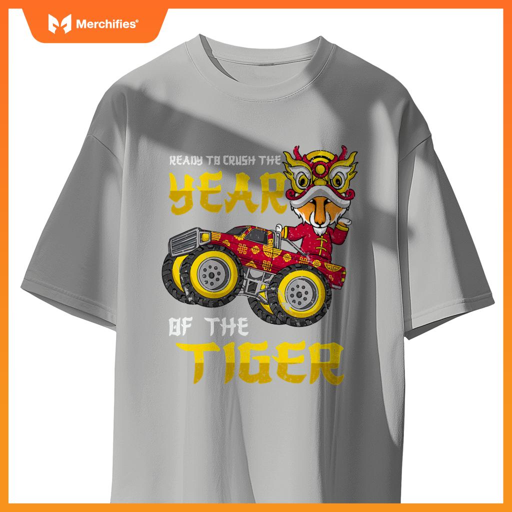 Ready To Crush Chinese Year Tiger 2022 Monster Truck Boys T-Shirt