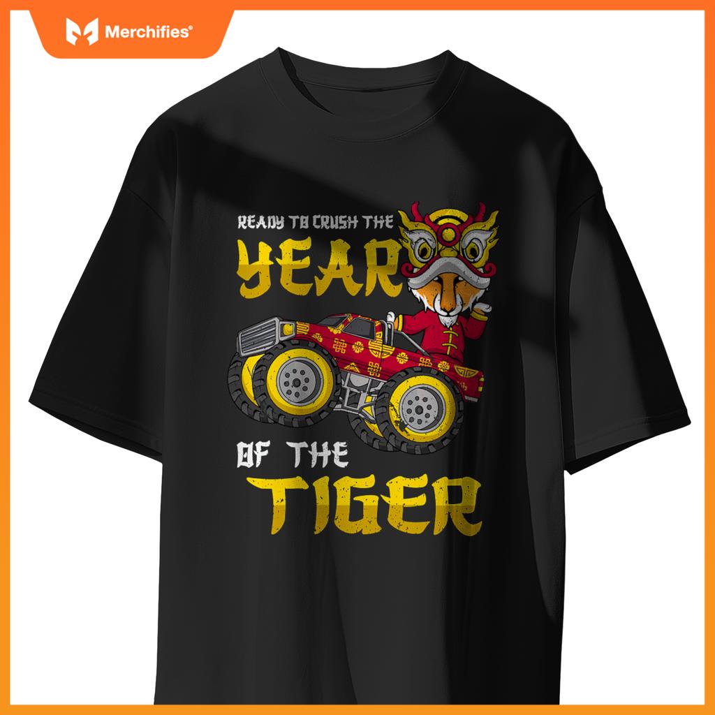 Ready To Crush Chinese Year Tiger 2022 Monster Truck Boys T-Shirt