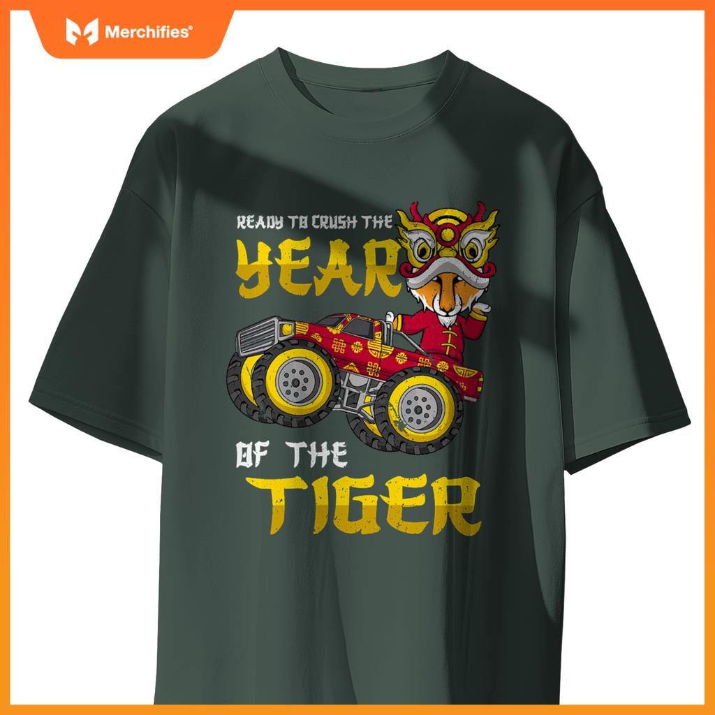 Ready To Crush Chinese Year Tiger 2022 Monster Truck Boys T-Shirt