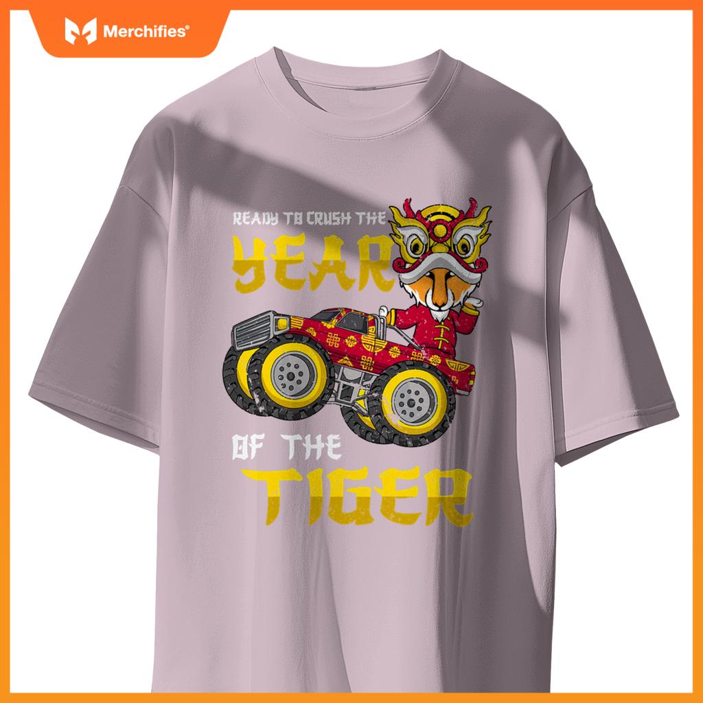 Ready To Crush Chinese Year Tiger 2022 Monster Truck Boys T-Shirt