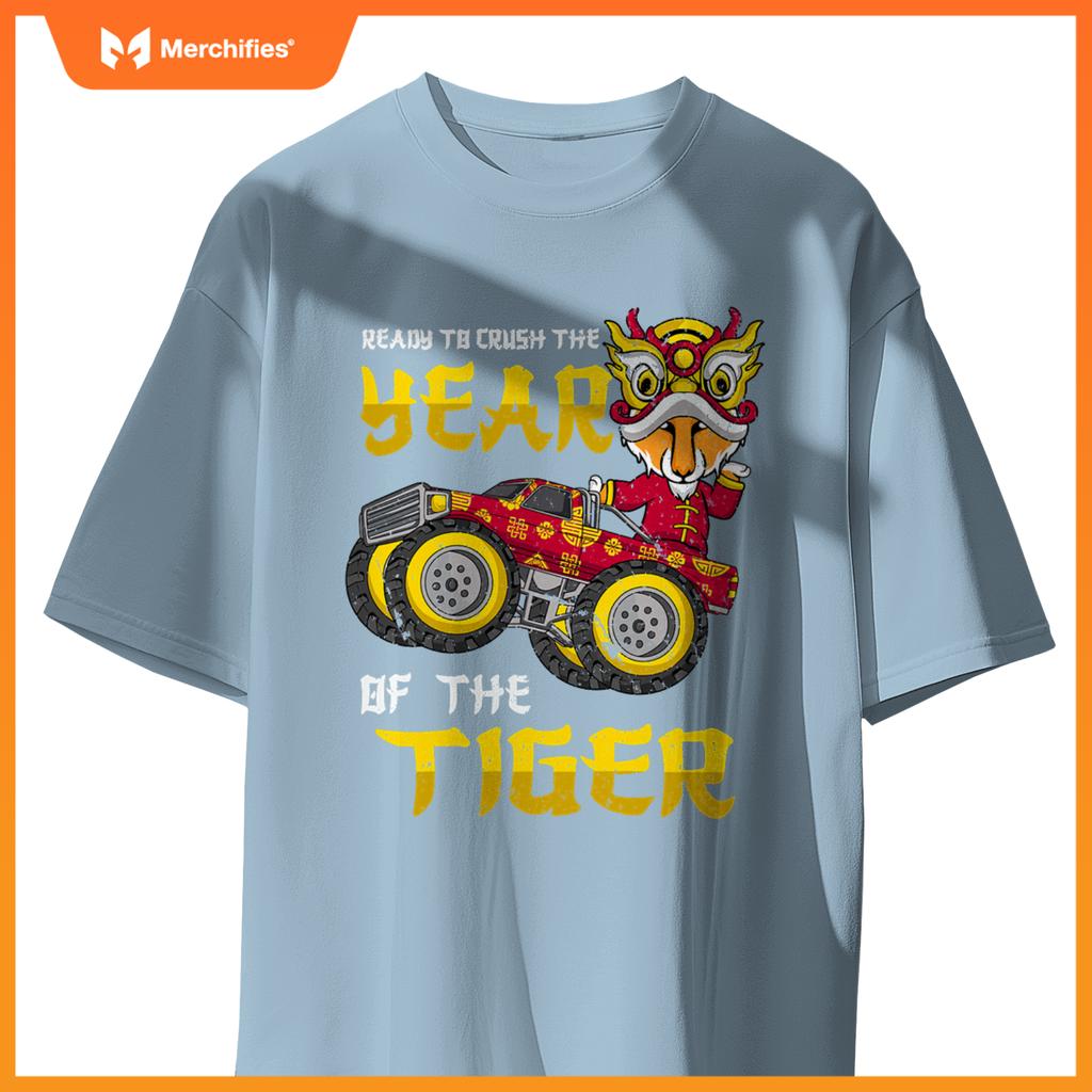 Ready To Crush Chinese Year Tiger 2022 Monster Truck Boys T-Shirt
