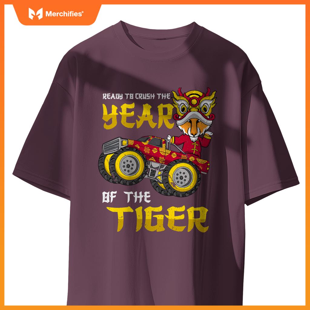 Ready To Crush Chinese Year Tiger 2022 Monster Truck Boys T-Shirt