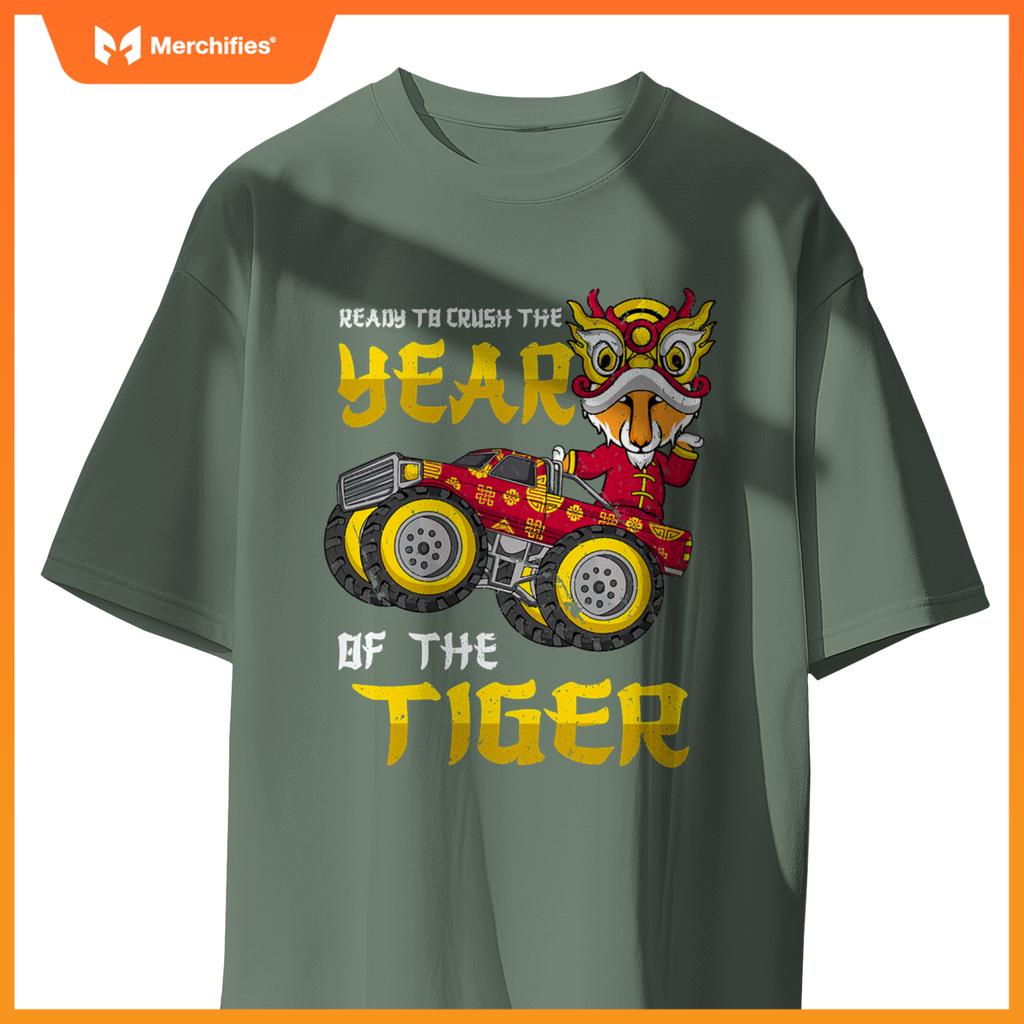 Ready To Crush Chinese Year Tiger 2022 Monster Truck Boys T-Shirt