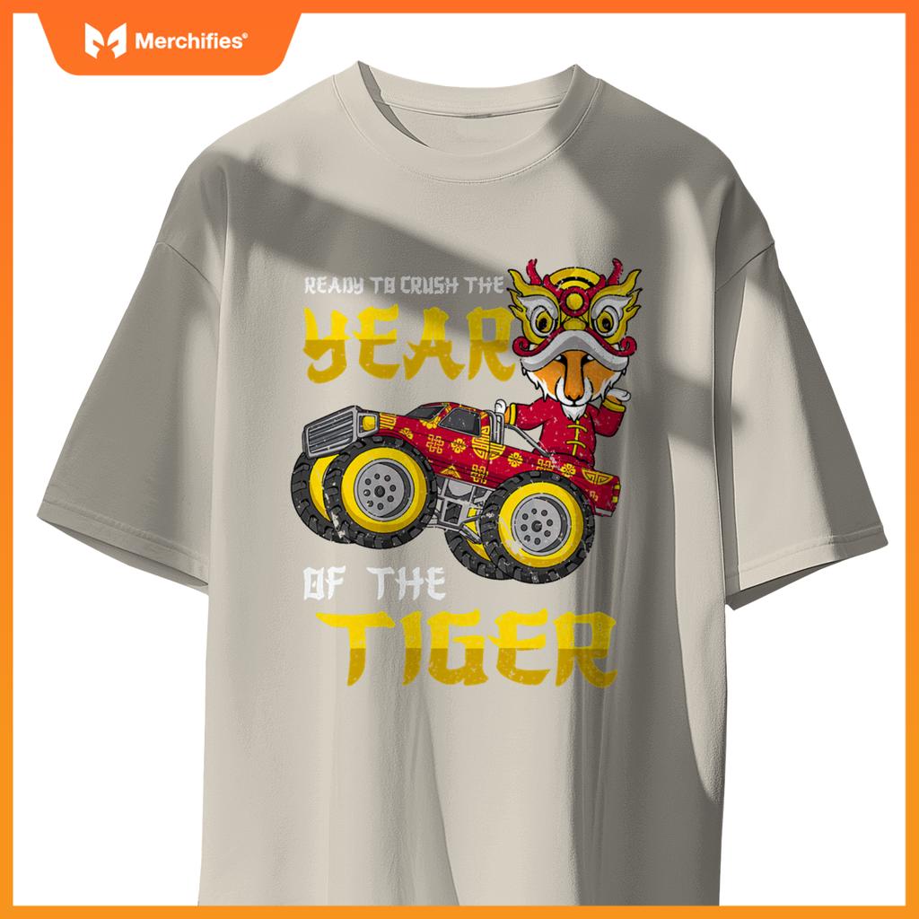 Ready To Crush Chinese Year Tiger 2022 Monster Truck Boys T-Shirt