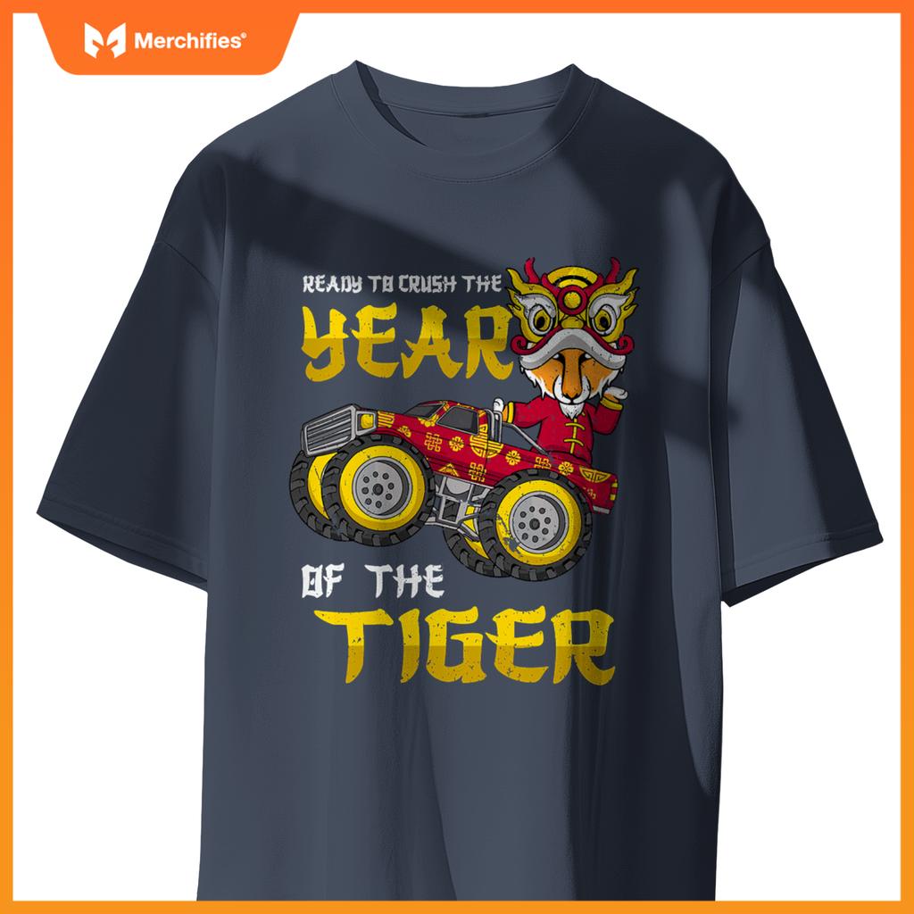 Ready To Crush Chinese Year Tiger 2022 Monster Truck Boys T-Shirt