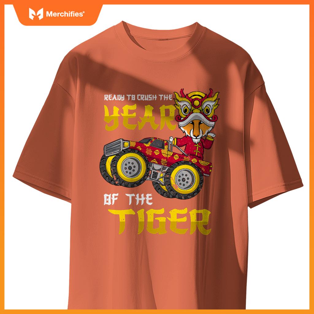 Ready To Crush Chinese Year Tiger 2022 Monster Truck Boys T-Shirt