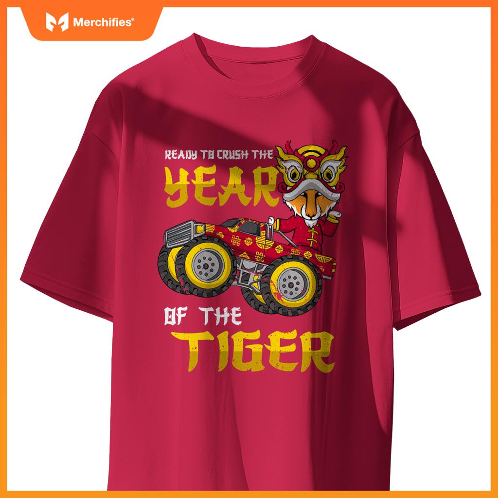 Ready To Crush Chinese Year Tiger 2022 Monster Truck Boys T-Shirt