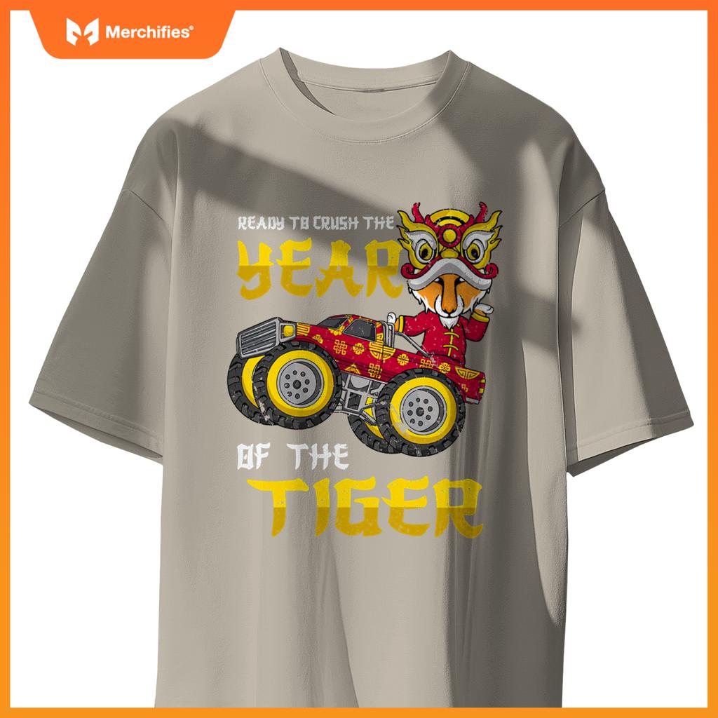 Ready To Crush Chinese Year Tiger 2022 Monster Truck Boys T-Shirt