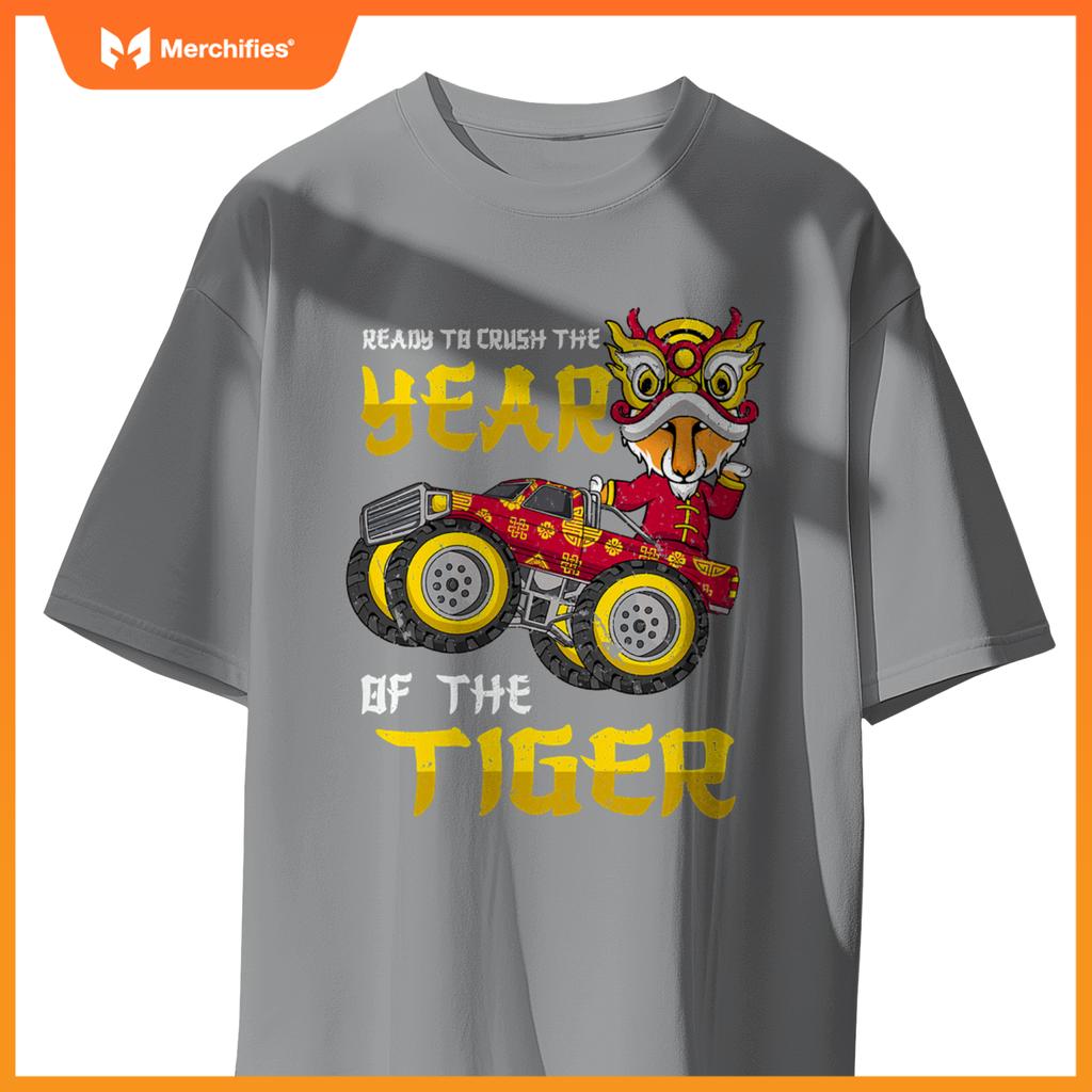 Ready To Crush Chinese Year Tiger 2022 Monster Truck Boys T-Shirt