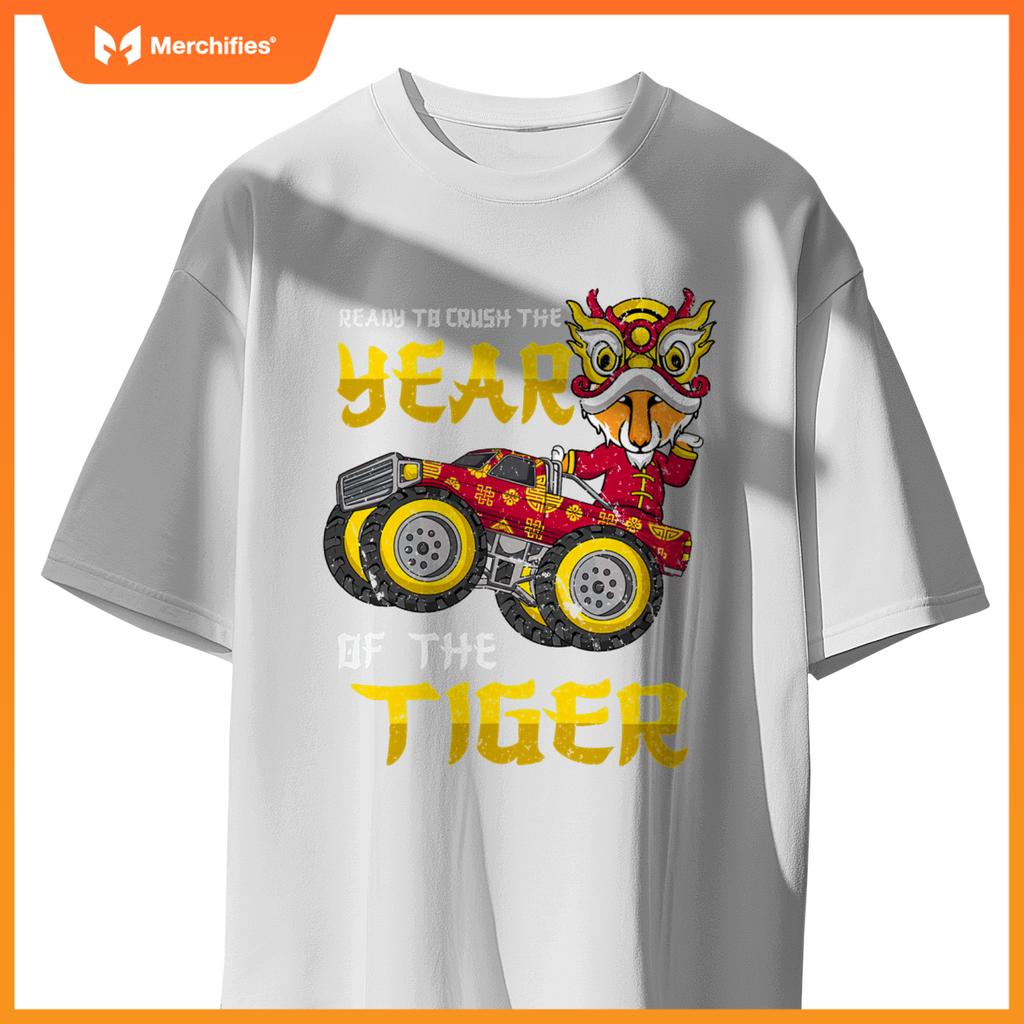 Ready To Crush Chinese Year Tiger 2022 Monster Truck Boys T-Shirt