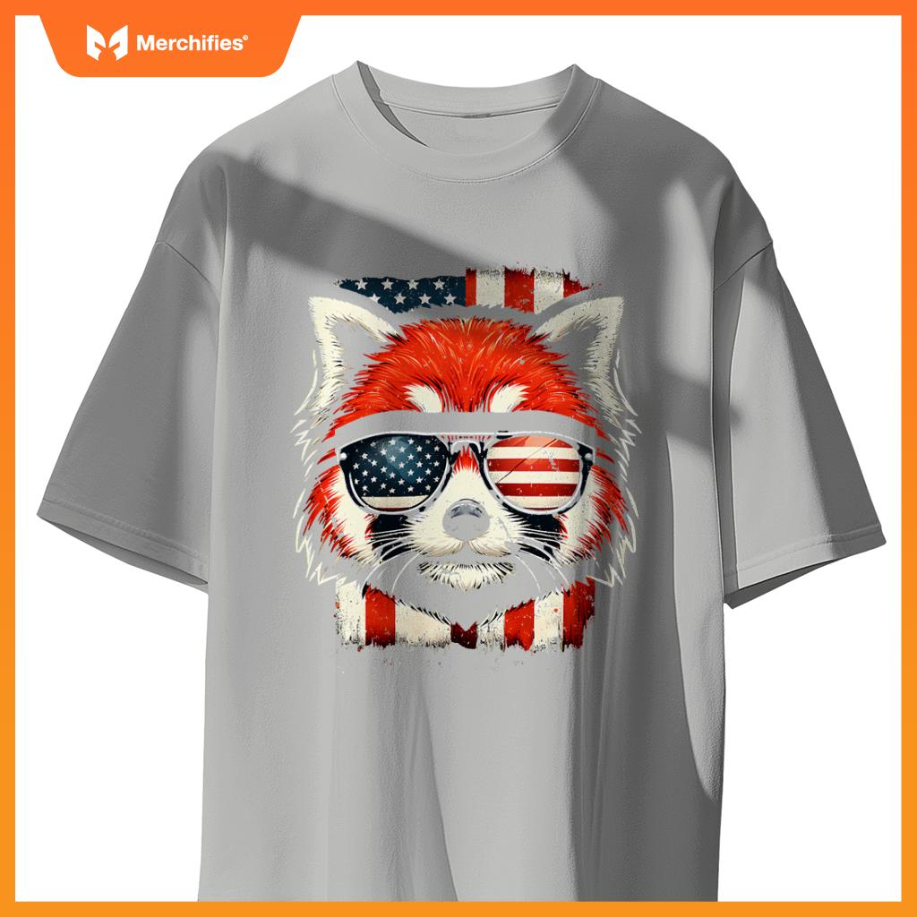 Red panda patriotic sunglasses 4th of july T-Shirt