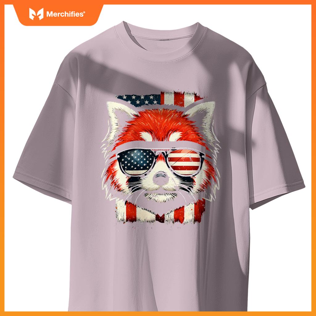 Red panda patriotic sunglasses 4th of july T-Shirt