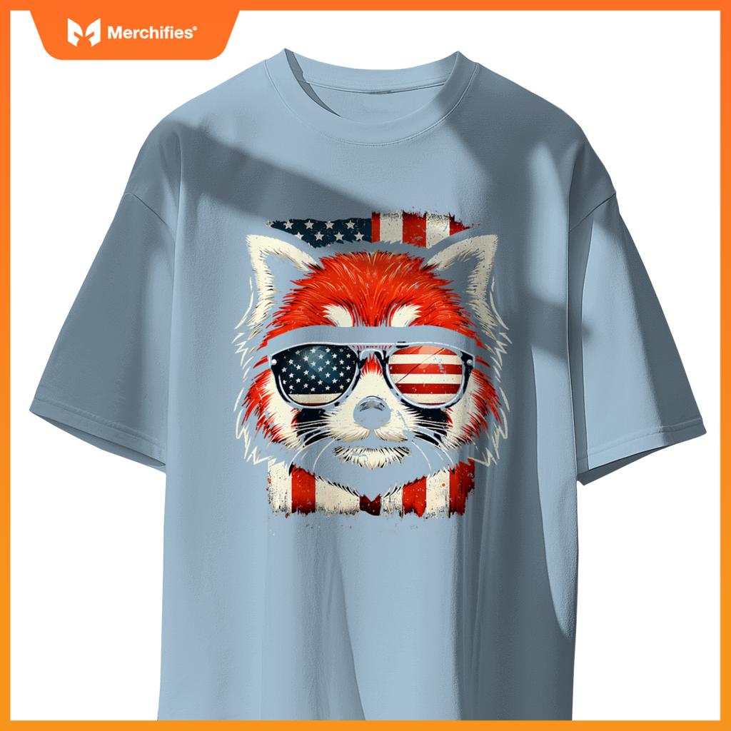 Red panda patriotic sunglasses 4th of july T-Shirt
