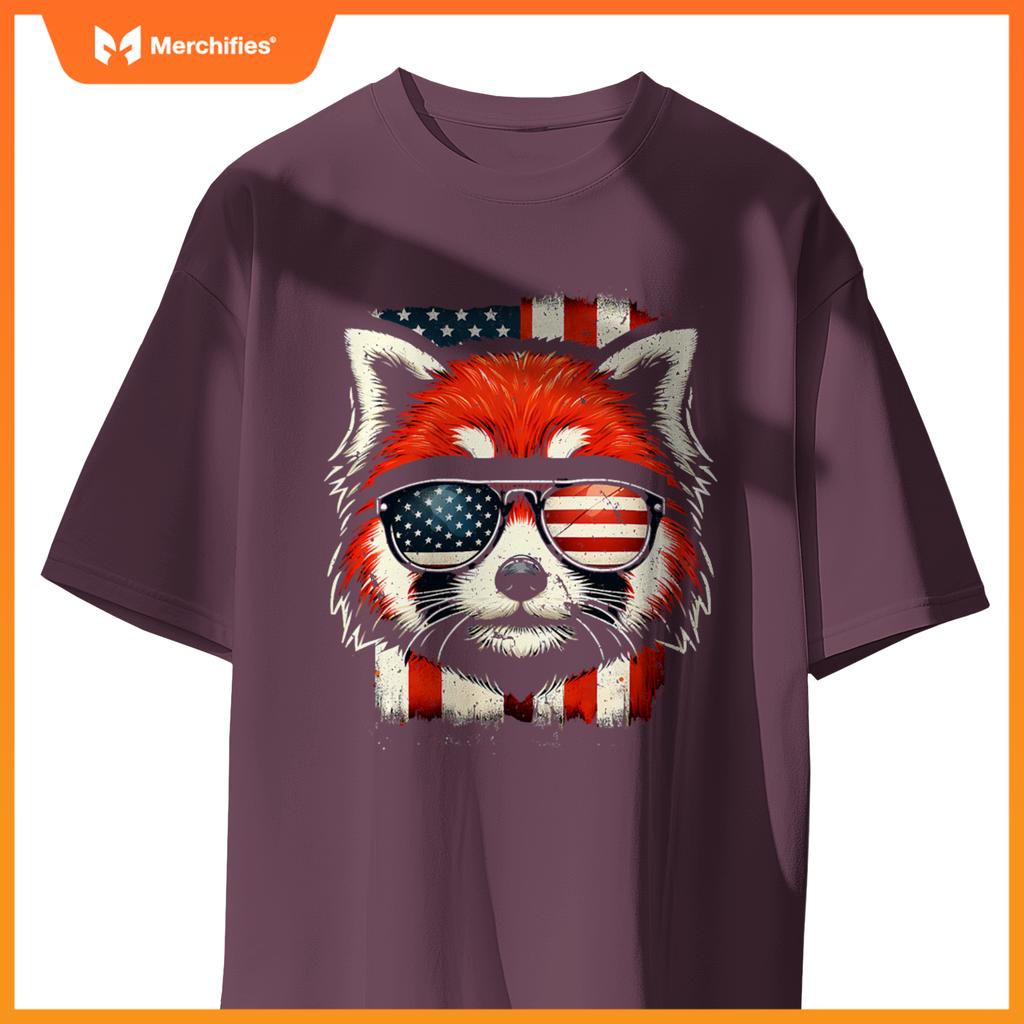 Red panda patriotic sunglasses 4th of july T-Shirt