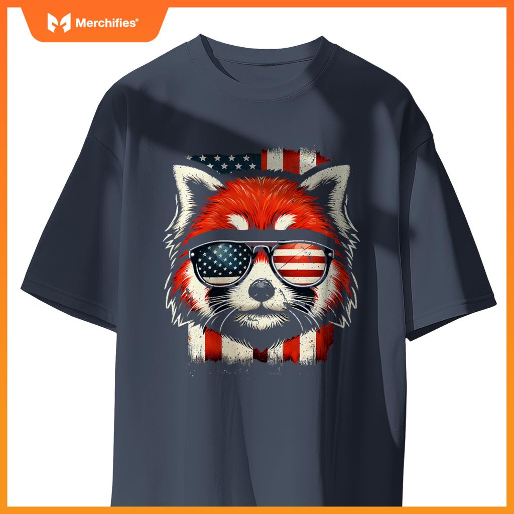 Red panda patriotic sunglasses 4th of july T-Shirt