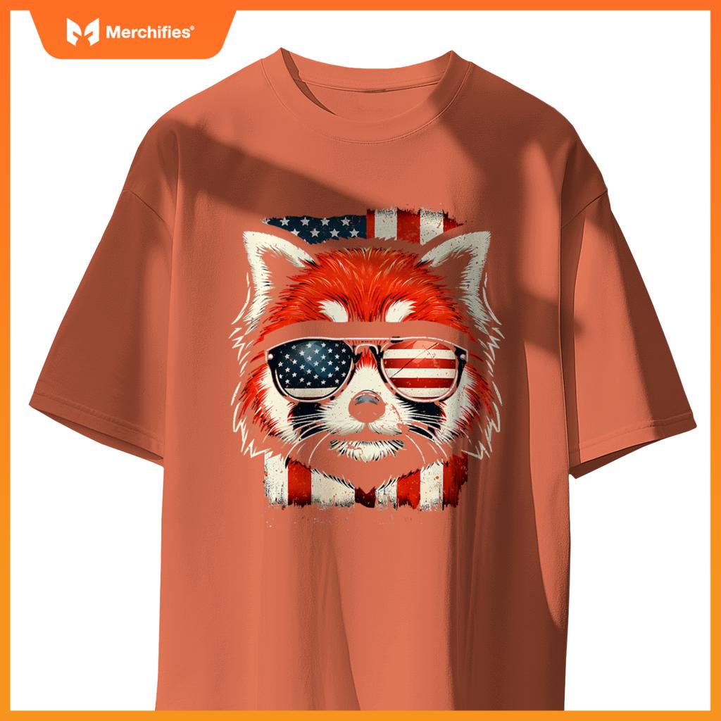 Red panda patriotic sunglasses 4th of july T-Shirt