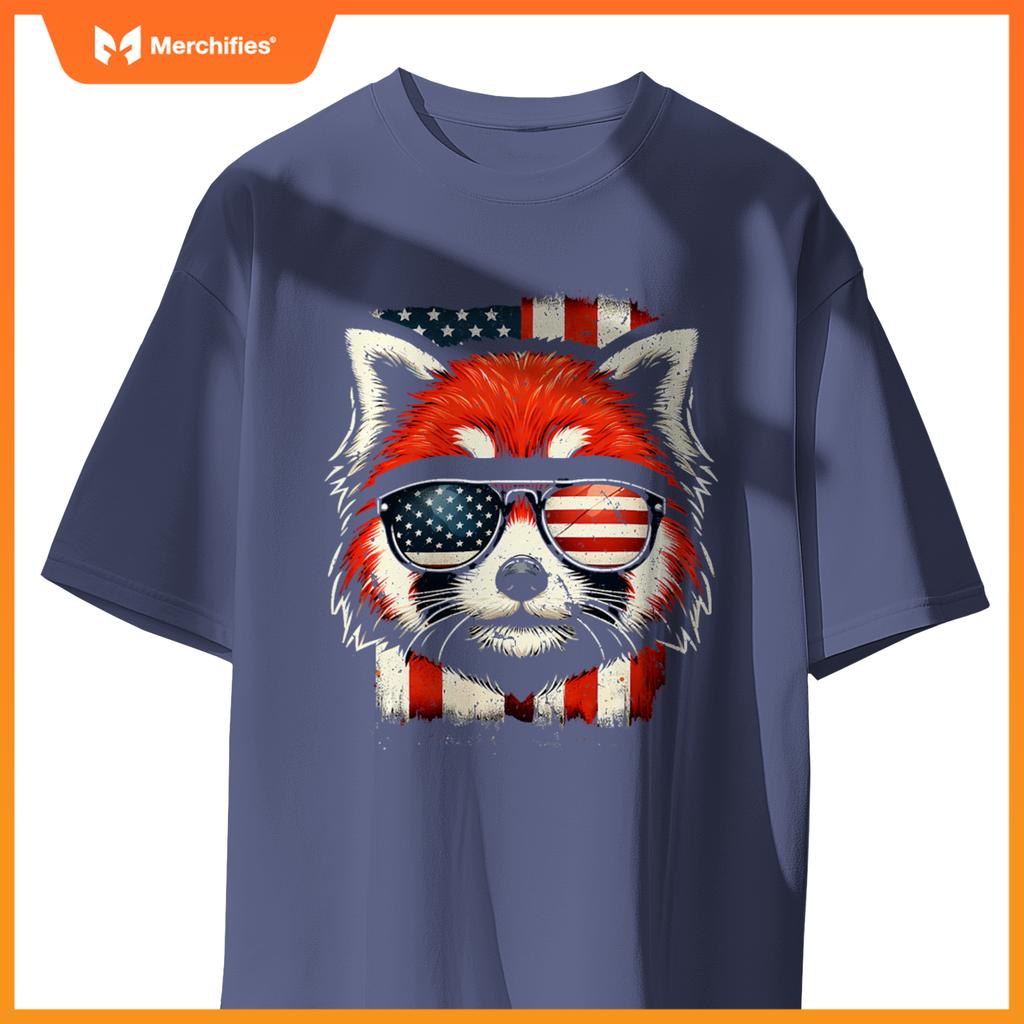 Red panda patriotic sunglasses 4th of july T-Shirt