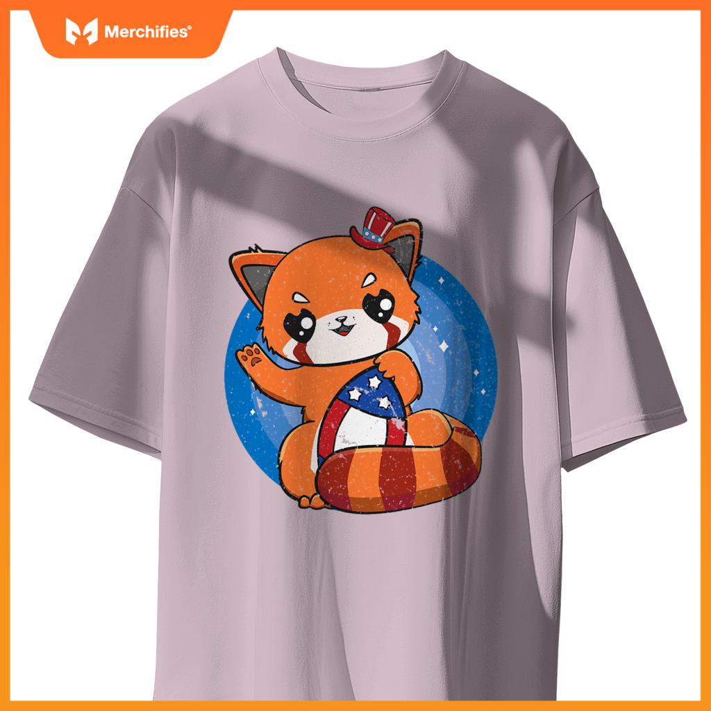 Red panda usa football 4th of july patriotic team sport T-Shirt