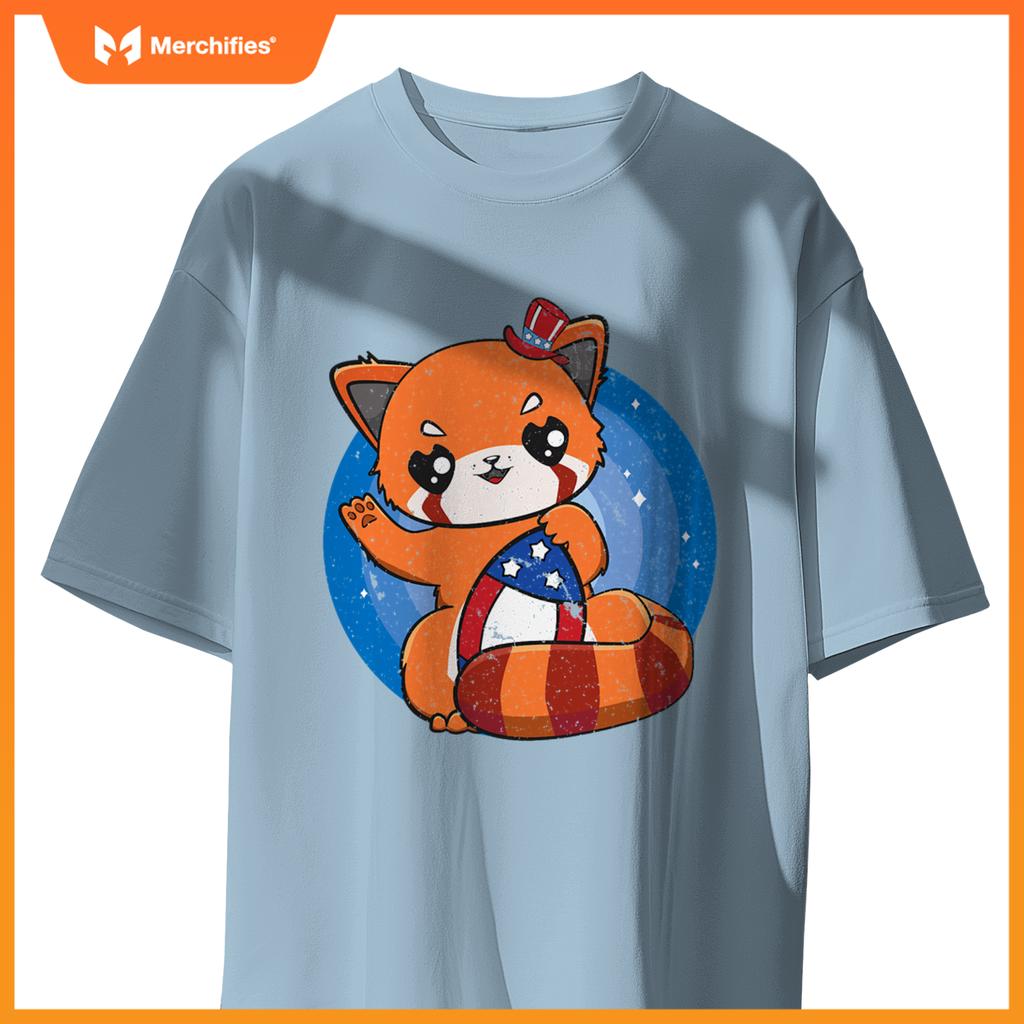 Red panda usa football 4th of july patriotic team sport T-Shirt