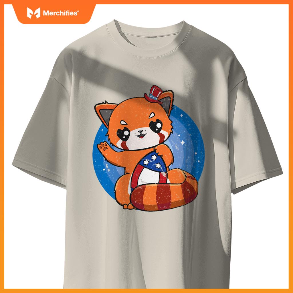 Red panda usa football 4th of july patriotic team sport T-Shirt