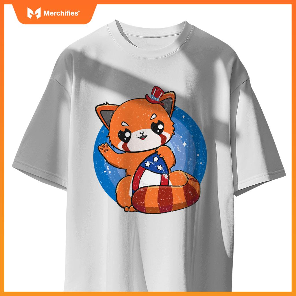 Red panda usa football 4th of july patriotic team sport T-Shirt