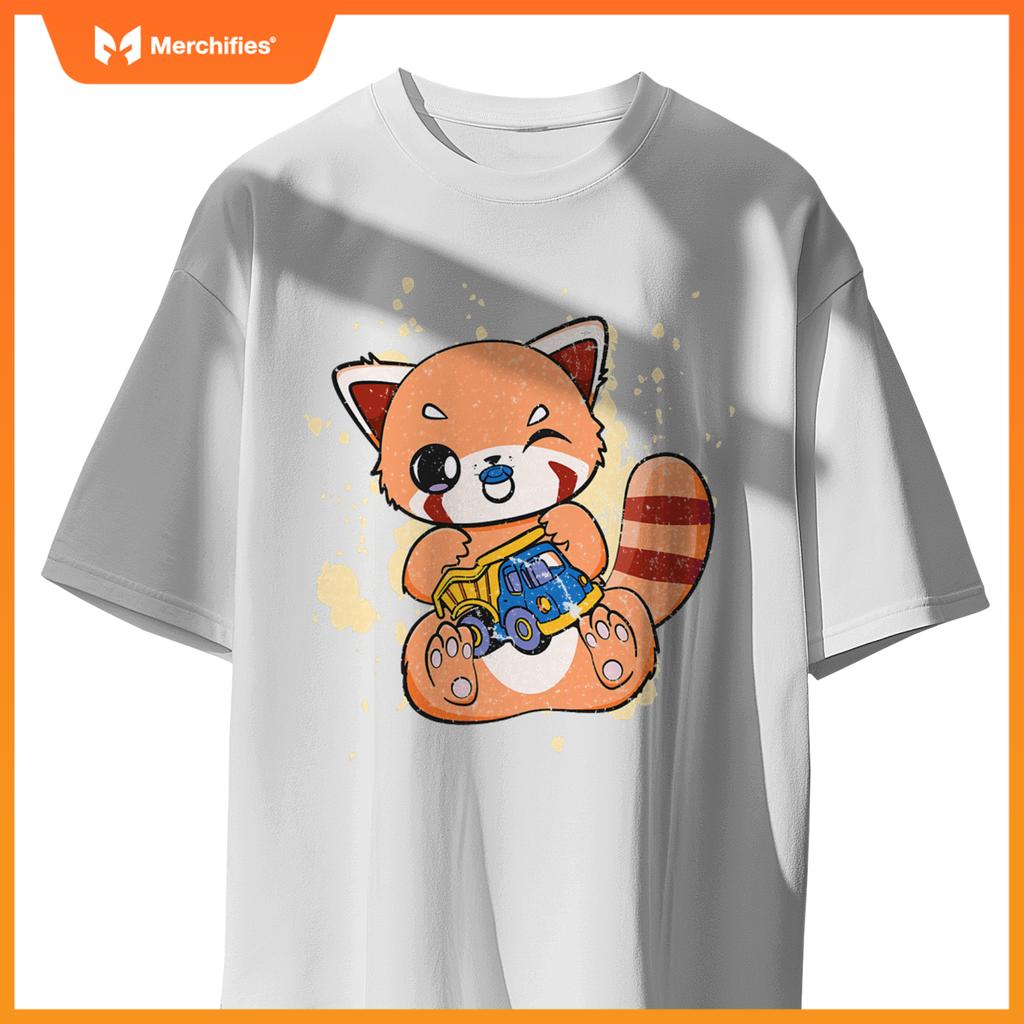 Red Panda With Toy Truck Cute Chibi Anime Otaku T-Shirt