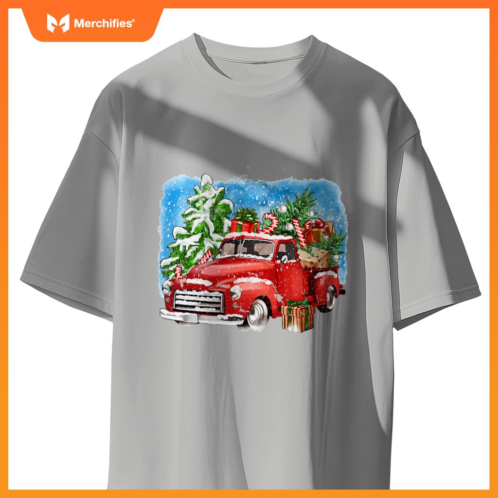 Red Truck And Tree Christmas Matching Family Pajamas T-Shirt