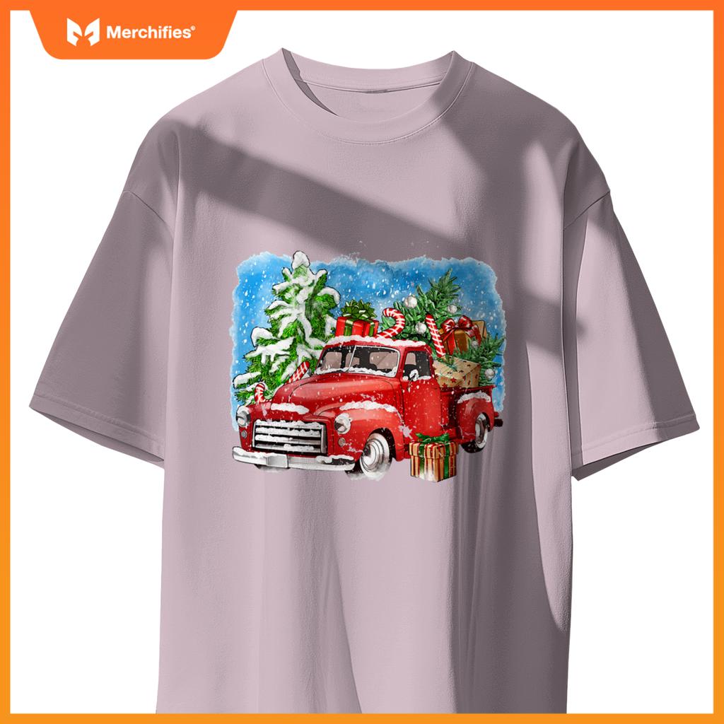 Red Truck And Tree Christmas Matching Family Pajamas T-Shirt