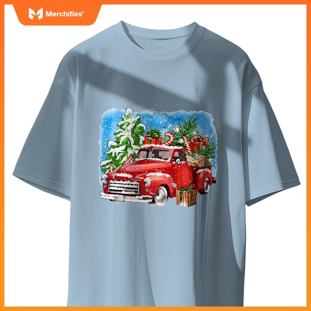 Red Truck And Tree Christmas Matching Family Pajamas T-Shirt