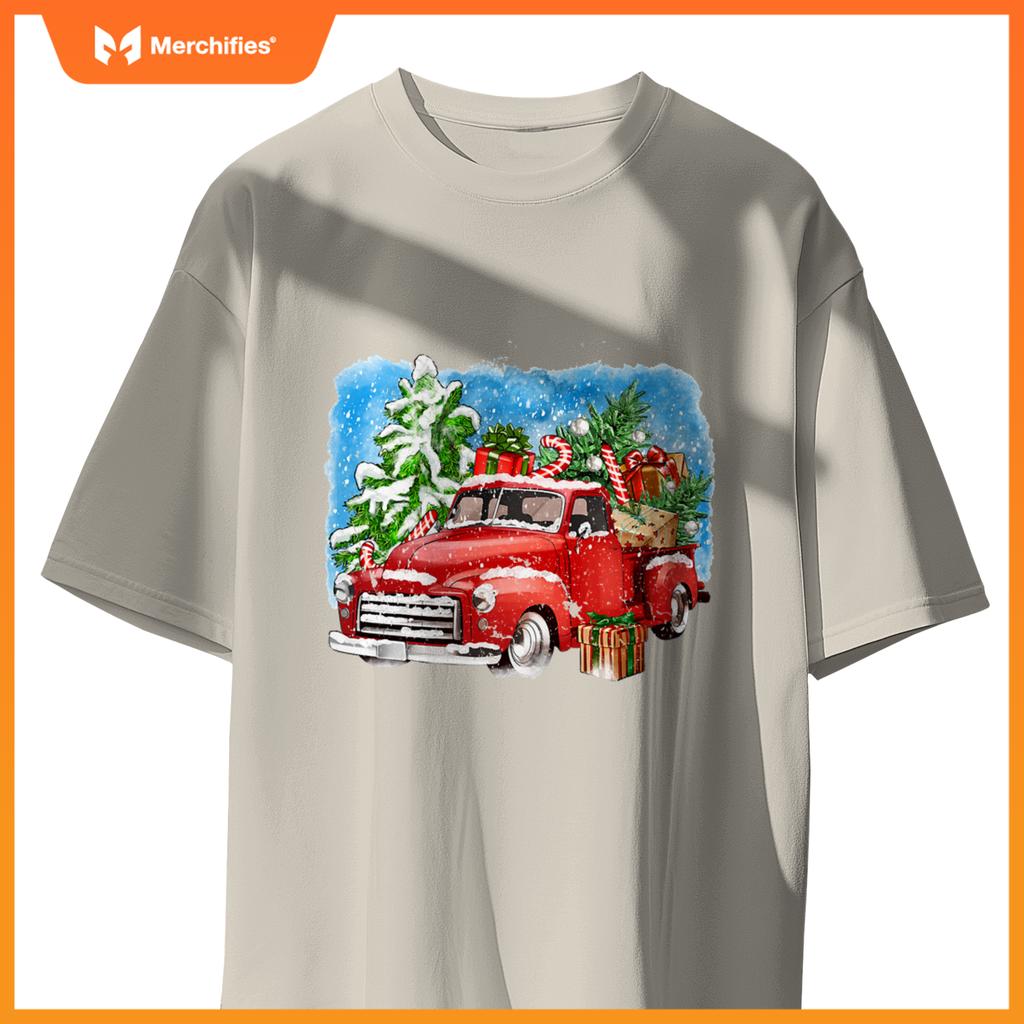 Red Truck And Tree Christmas Matching Family Pajamas T-Shirt