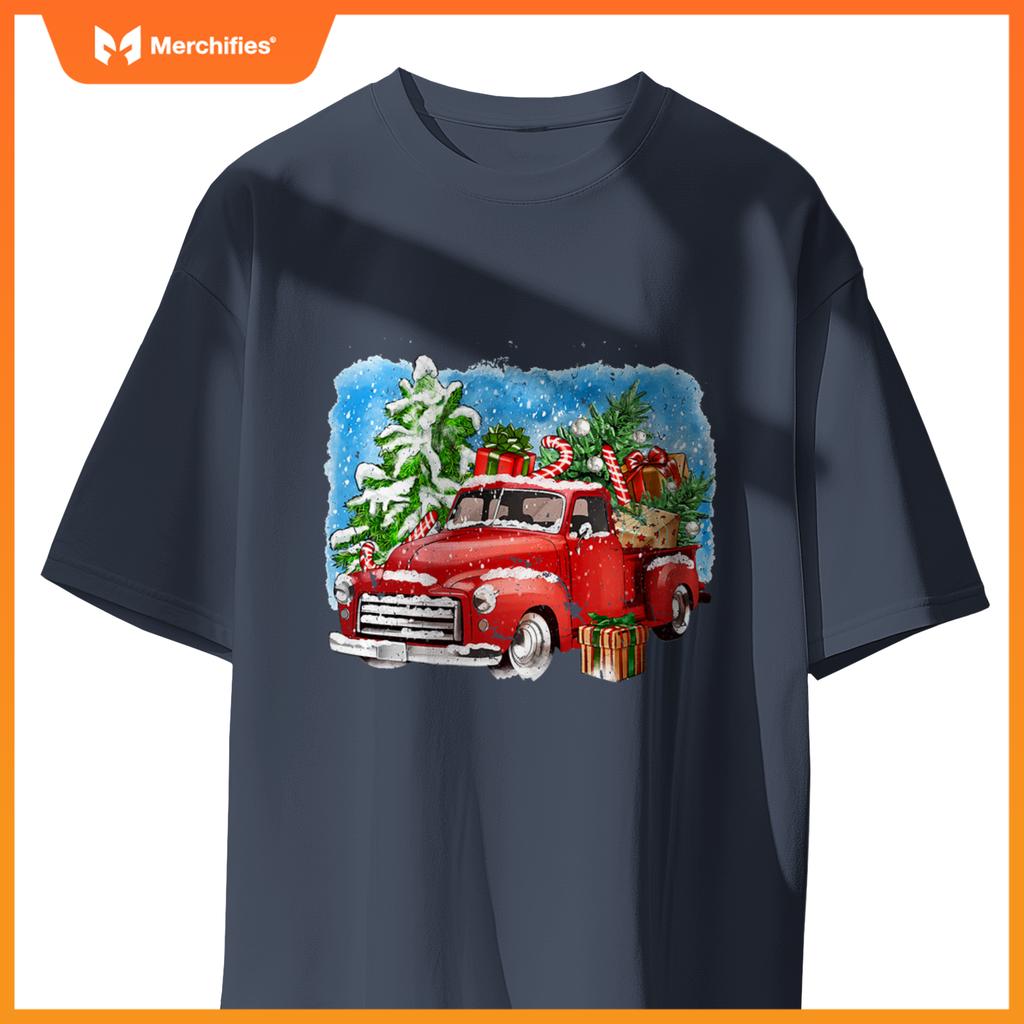 Red Truck And Tree Christmas Matching Family Pajamas T-Shirt