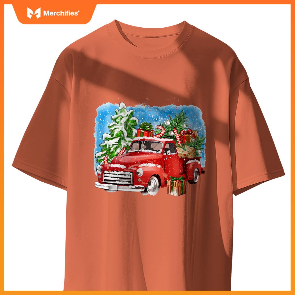 Red Truck And Tree Christmas Matching Family Pajamas T-Shirt