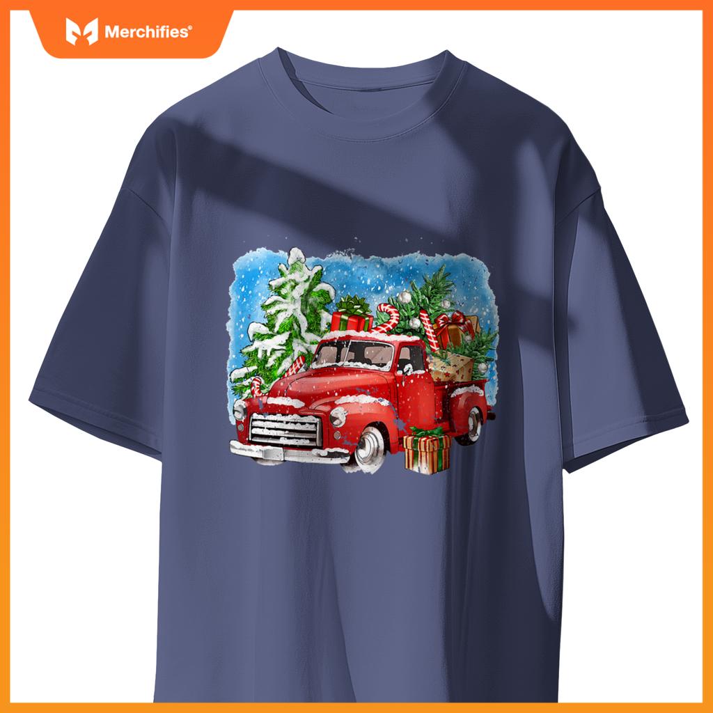 Red Truck And Tree Christmas Matching Family Pajamas T-Shirt
