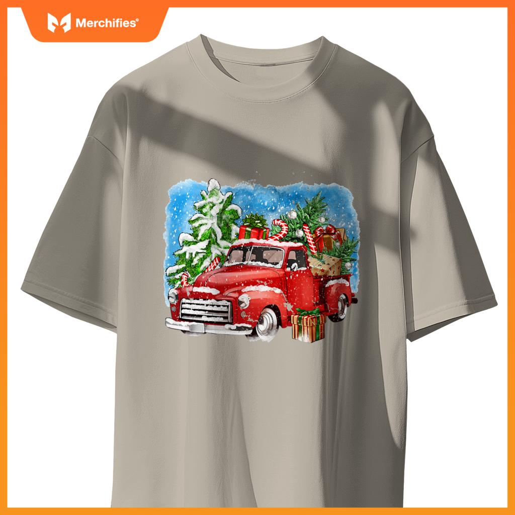 Red Truck And Tree Christmas Matching Family Pajamas T-Shirt