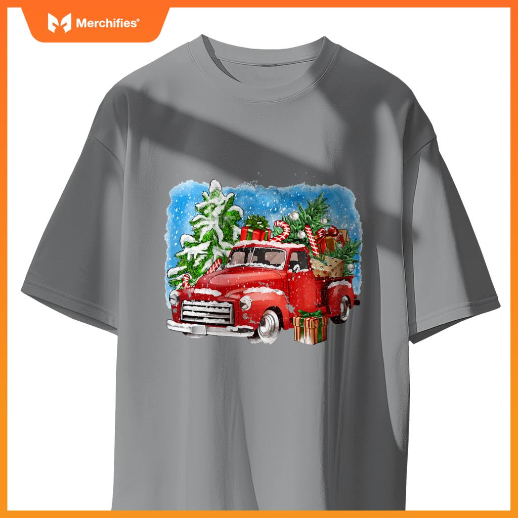 Red Truck And Tree Christmas Matching Family Pajamas T-Shirt