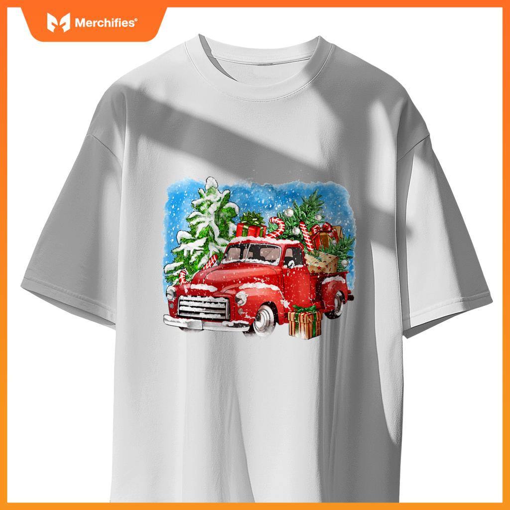 Red Truck And Tree Christmas Matching Family Pajamas T-Shirt