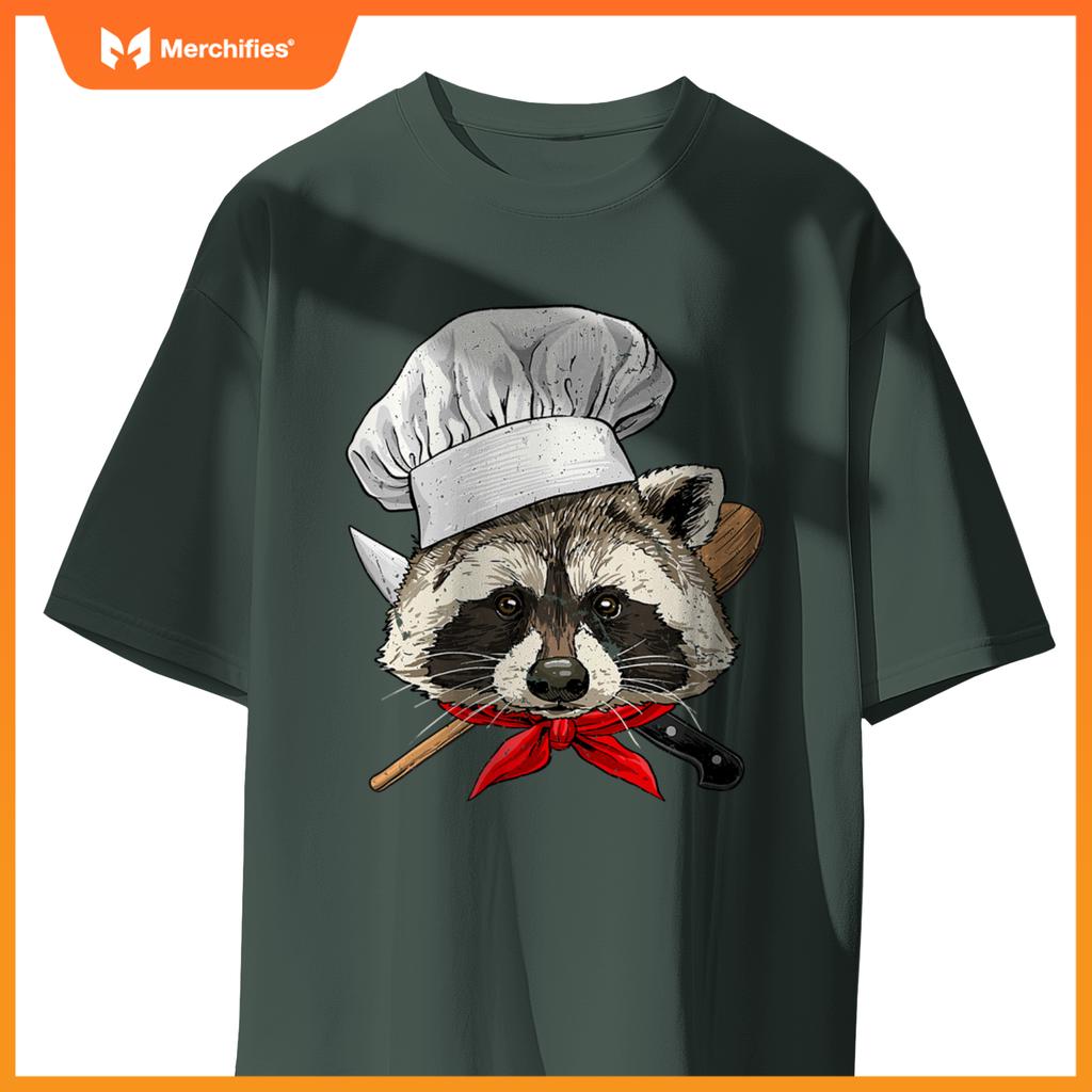 Restaurant Raccoon Chef Cook Culinary Kitchen Cooking Lover T-Shirt