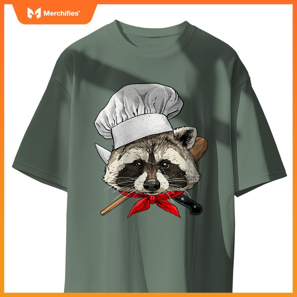Restaurant Raccoon Chef Cook Culinary Kitchen Cooking Lover T-Shirt