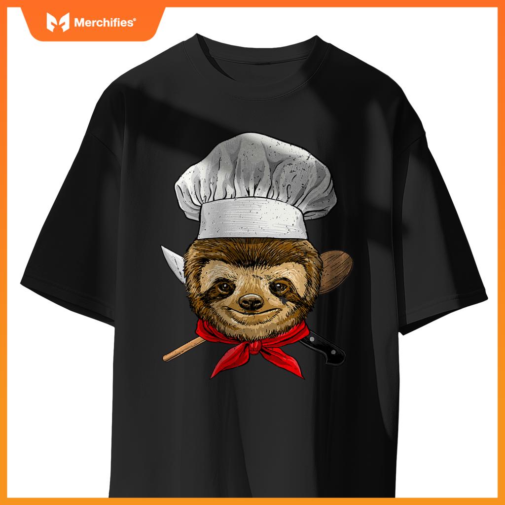 Restaurant Sloth Chef Cook Kitchen Cooking Lover Animal T-Shirt