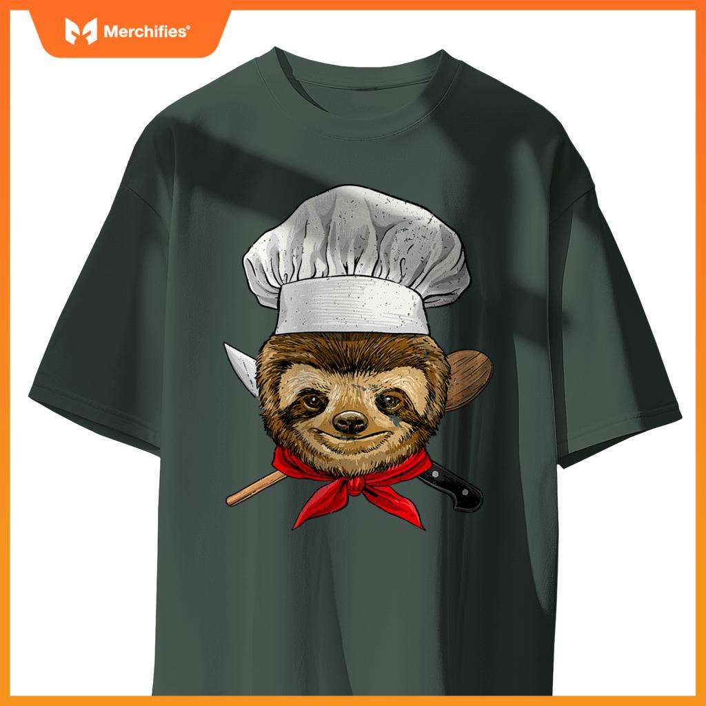 Restaurant Sloth Chef Cook Kitchen Cooking Lover Animal T-Shirt