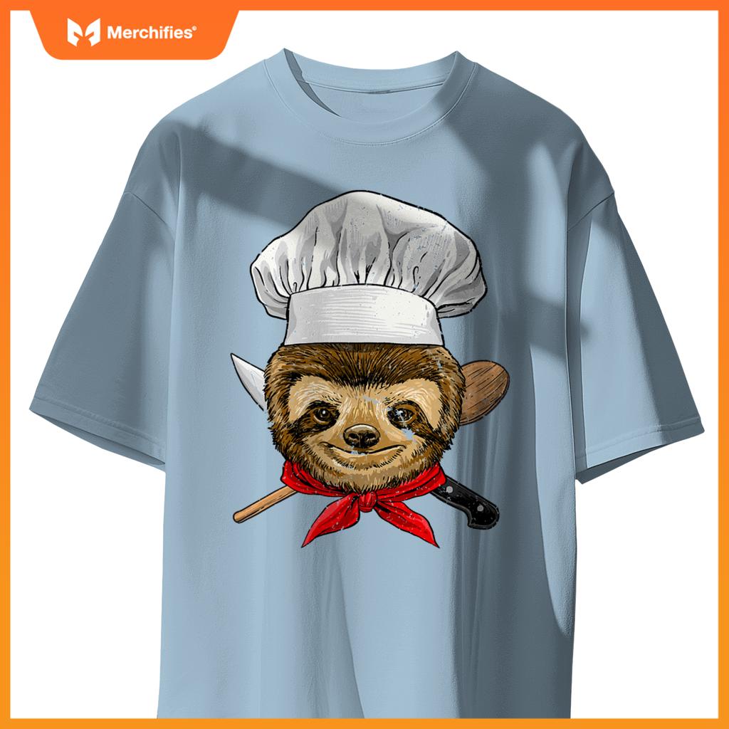 Restaurant Sloth Chef Cook Kitchen Cooking Lover Animal T-Shirt