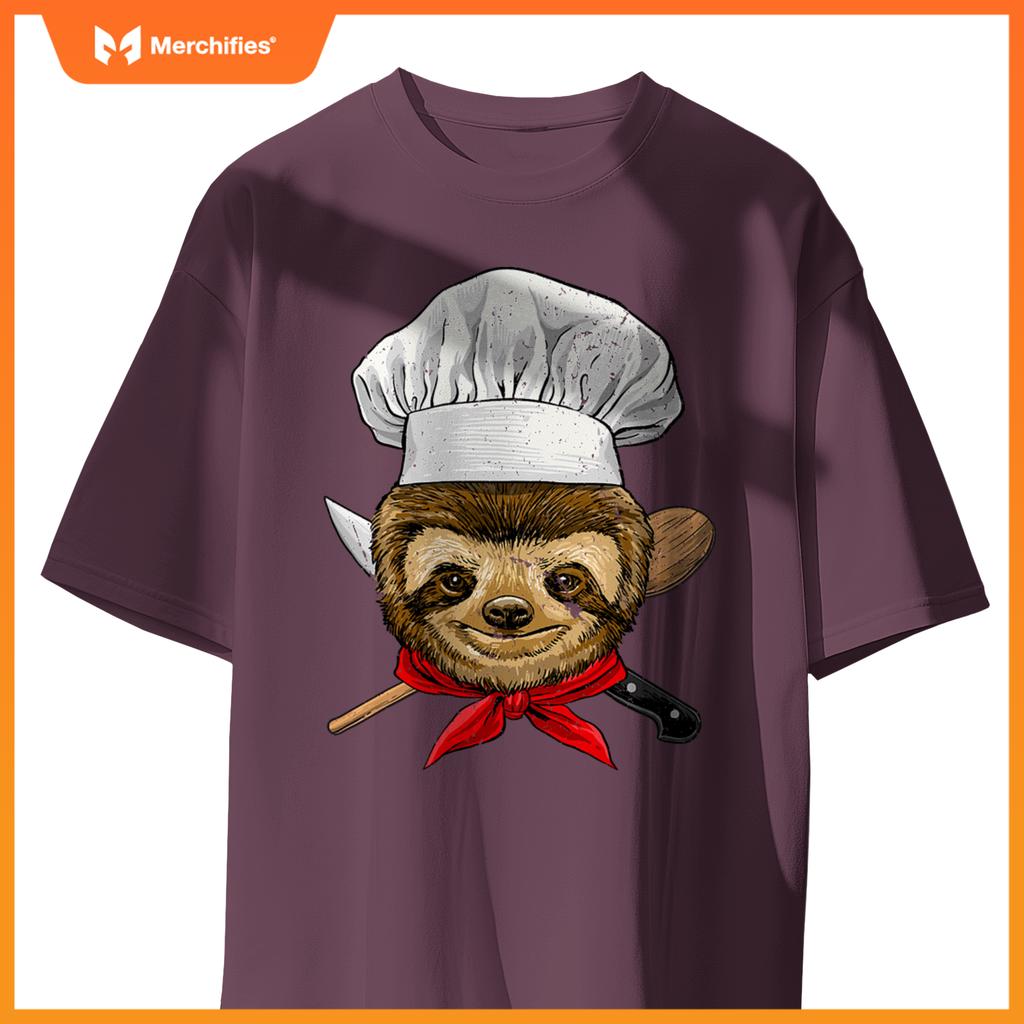 Restaurant Sloth Chef Cook Kitchen Cooking Lover Animal T-Shirt