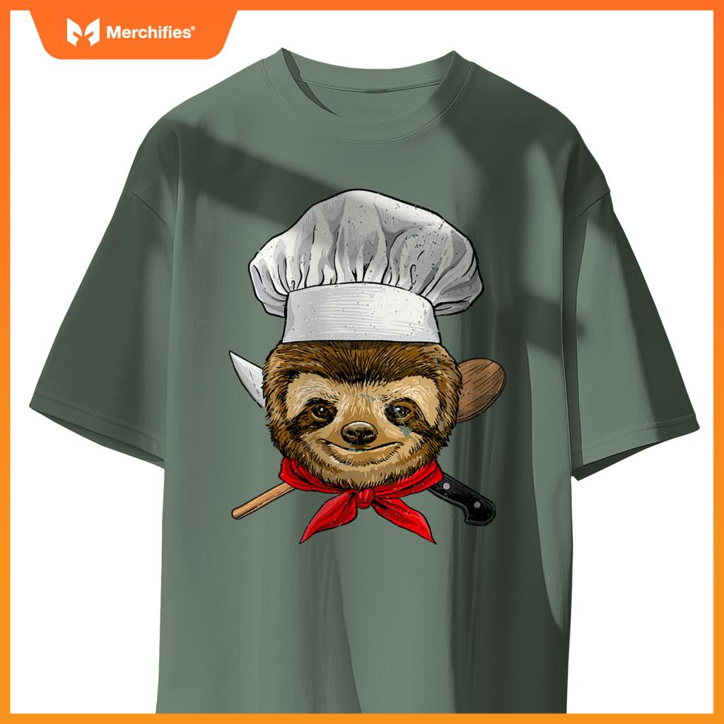 Restaurant Sloth Chef Cook Kitchen Cooking Lover Animal T-Shirt