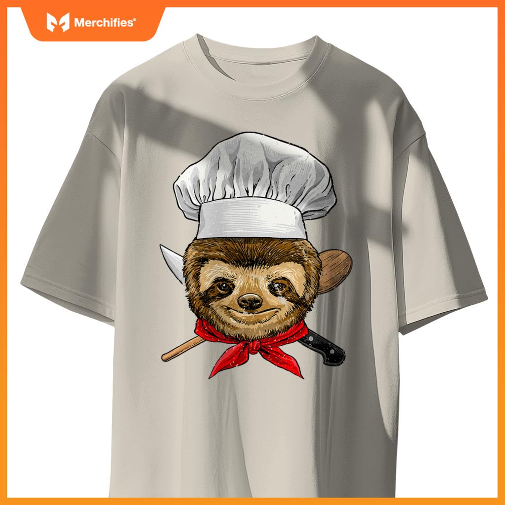 Restaurant Sloth Chef Cook Kitchen Cooking Lover Animal T-Shirt