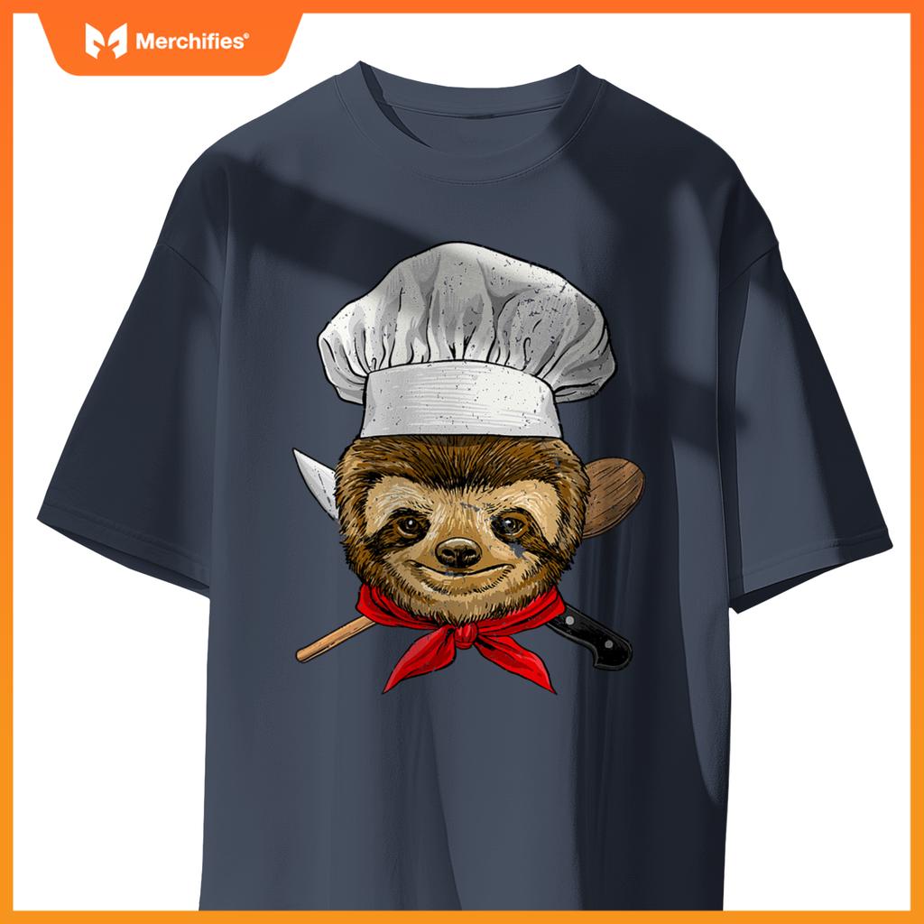 Restaurant Sloth Chef Cook Kitchen Cooking Lover Animal T-Shirt