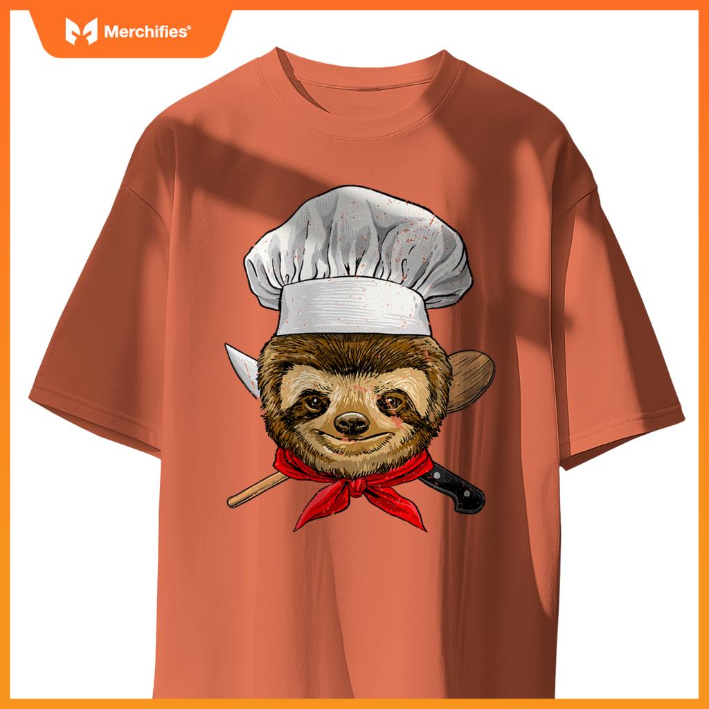 Restaurant Sloth Chef Cook Kitchen Cooking Lover Animal T-Shirt