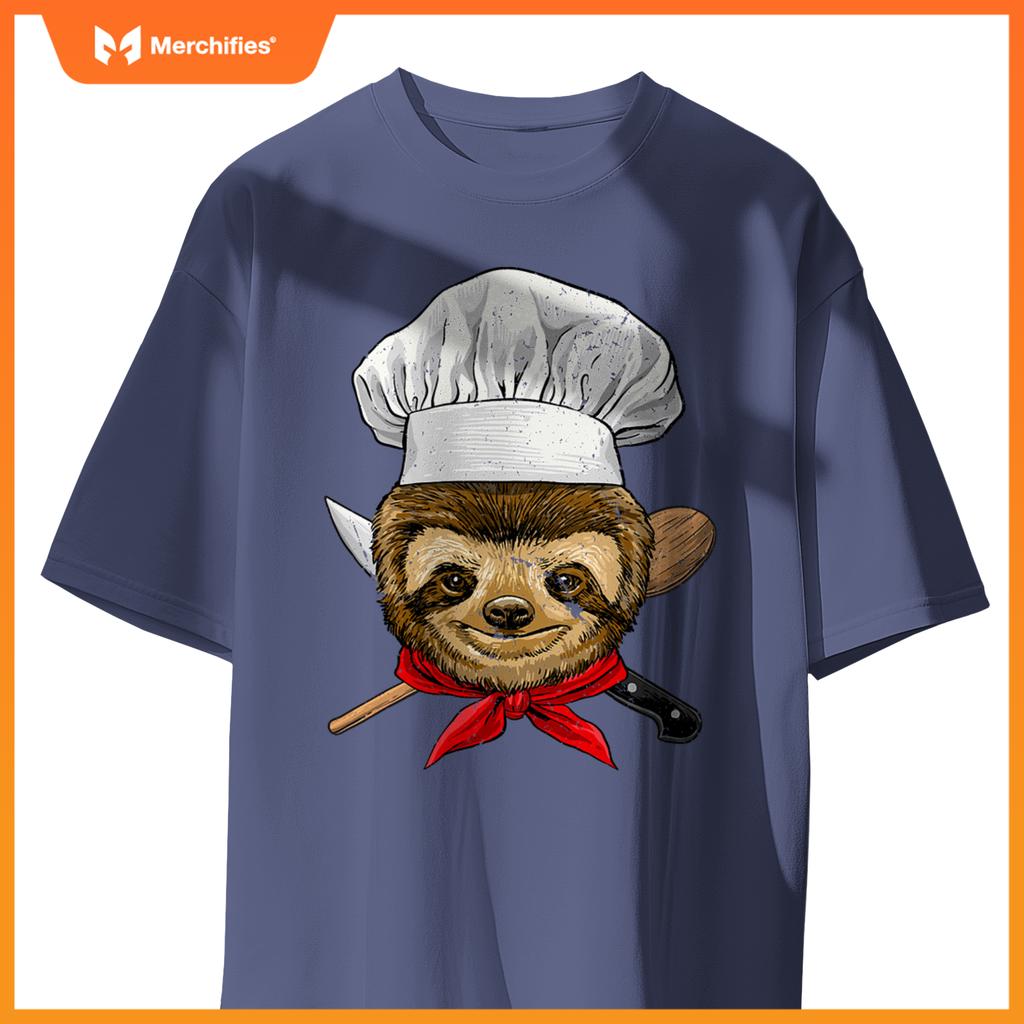 Restaurant Sloth Chef Cook Kitchen Cooking Lover Animal T-Shirt